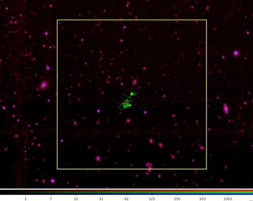 Three-color image of the sky around Lyman-alpha blob 6