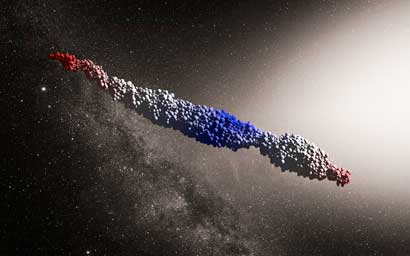 An ‘Oumuamua-like object produced by a simulation of the tidal disruption scenario