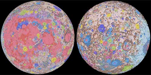 New Unified Geologic Map of the Moon with shaded topography