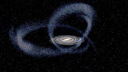 Artistic Representation of the Current Interaction between the Sagittarius Dwarf Galaxy and the Milky Way