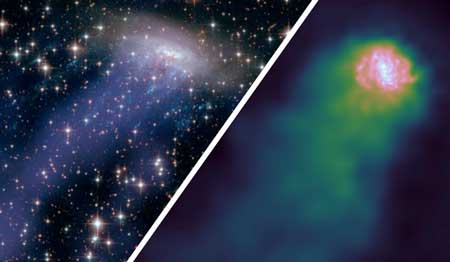 Side-by-side images of 'jellyfish' galaxies