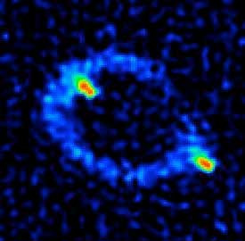 A radio image of MG 1131+0456, the first known Einstein ring observed in 1987