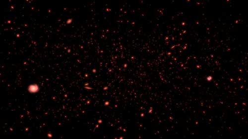 This artist’s impression presents the early Universe