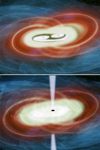 some galaxies might have two massive black holes at their centers that can emit ultra-powerful jets of energy