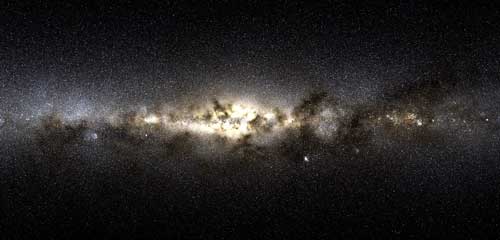 Still from a simulation of individual galaxies forming