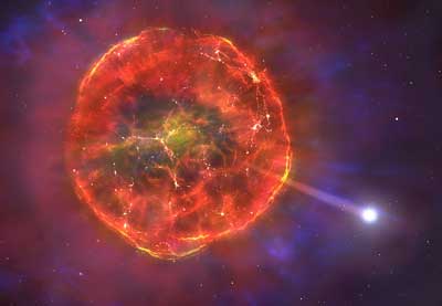 material ejected by a supernova