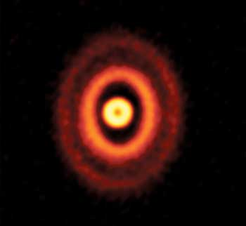 ALMA image of the protoplanetary disk around the triple young star GW Orionis