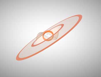 Schematic image of the protoplanetary disk around GW Ori