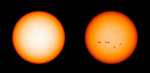 images of the sun with and without sunspots