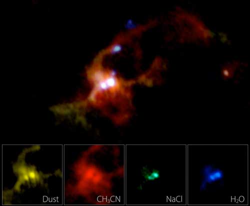 ALMA composite image of a binary massive protostar IRAS 16547-4247