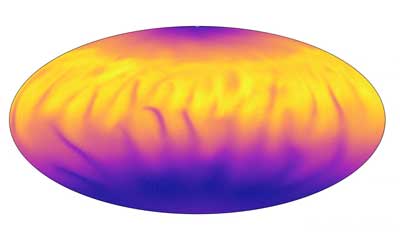 Map showing temperature variation