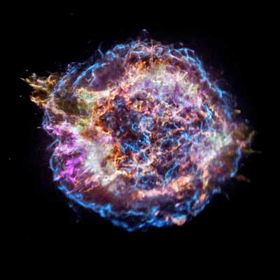 Cassiopeia A is a supernova remnant in the constellation Cassiopeia
