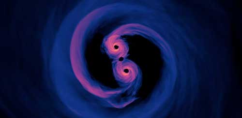 Illustration of Spiraling Supermassive Black Holes