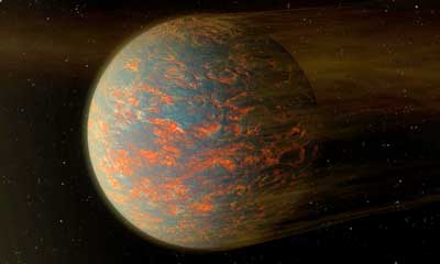 artist’s rendering of 55 Cancri e, an exoplanet rich in carbon