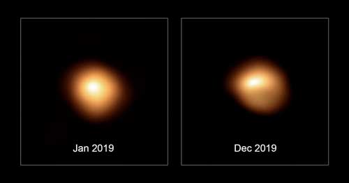 two images of the surface of Betelgeuse