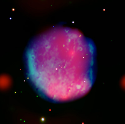 Composite X-ray and radio image of supernova remnent Hoinga