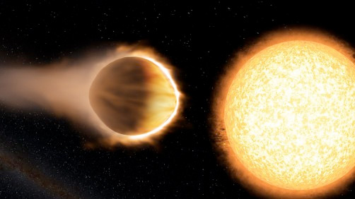 artist's illustration of the exoplanet WASP-121b, which appears to have water in its atmosphere