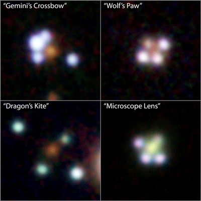 Four quadruply imaged quasars
