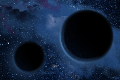 illustration of two black holes