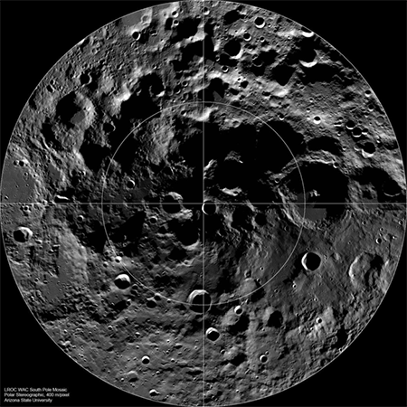 A view of the lunar south pole