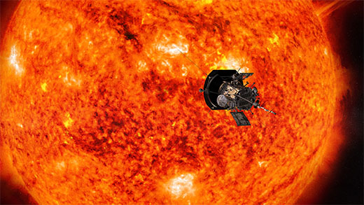 Artist’s conception of the Parker Solar Probe spacecraft approaching the Sun