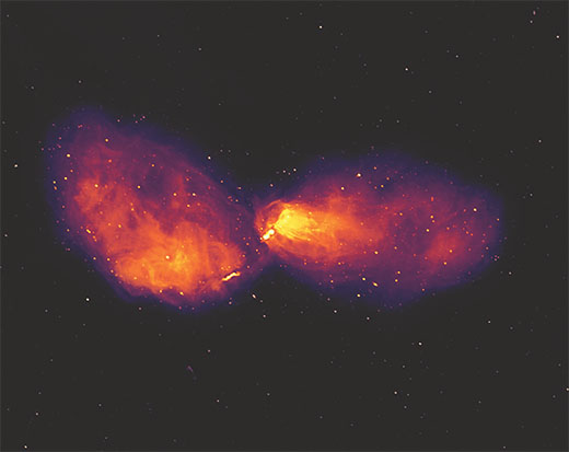 Centaurus A is a giant elliptical active galaxy