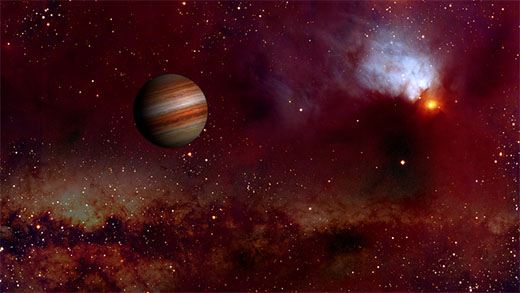 Artist’s impression of a Free Floating Planet lost in deep space