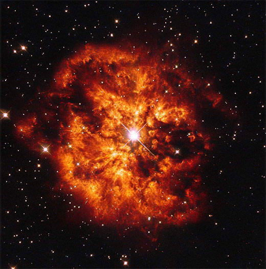 A Wolf-Rayet star and the nebula surrounding it
