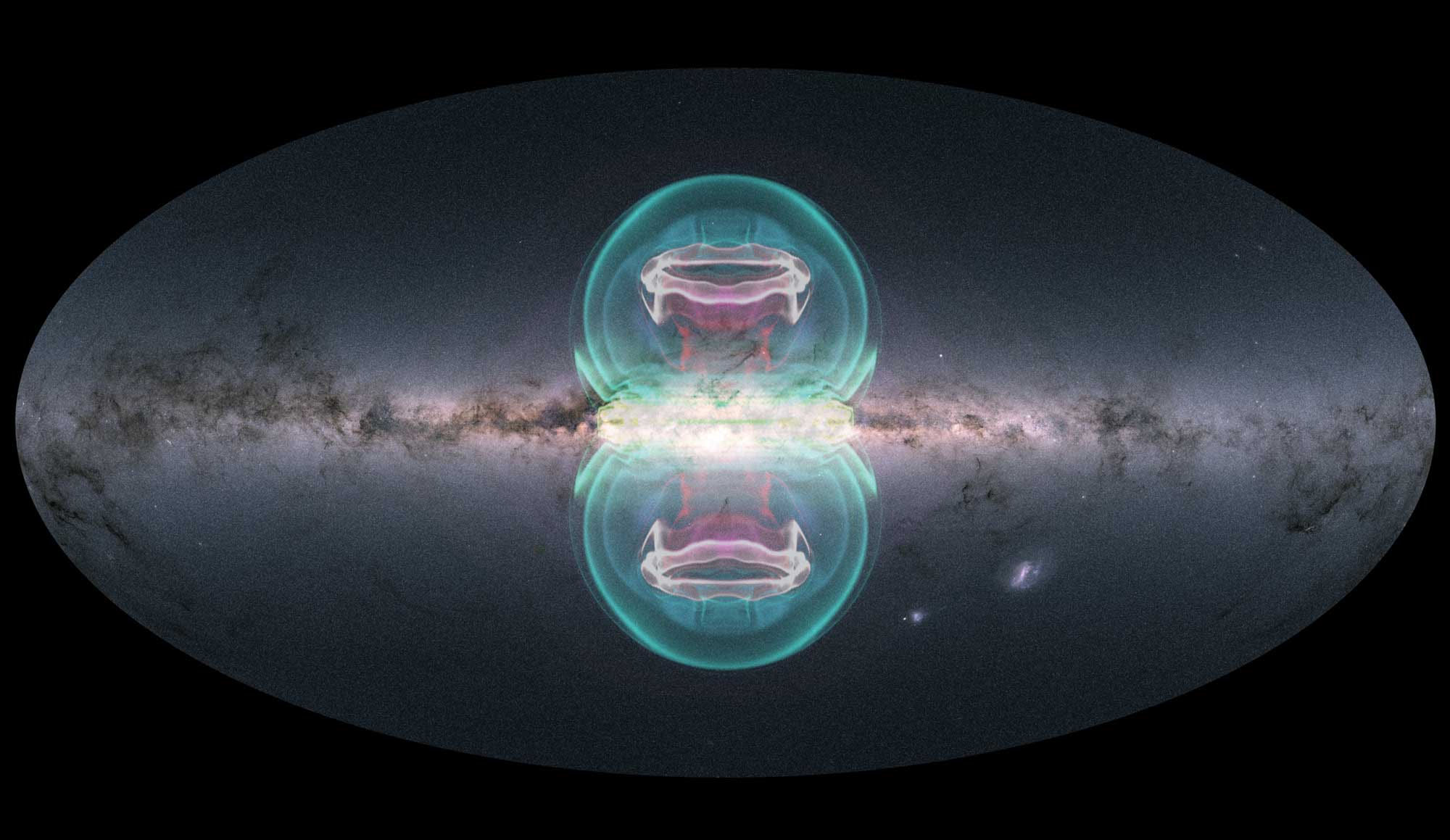 visualization of the simulations of the eRosita and Fermi bubbles