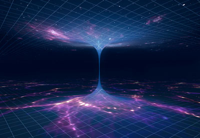 a wormhole is a shortcut connecting two points in spacetime