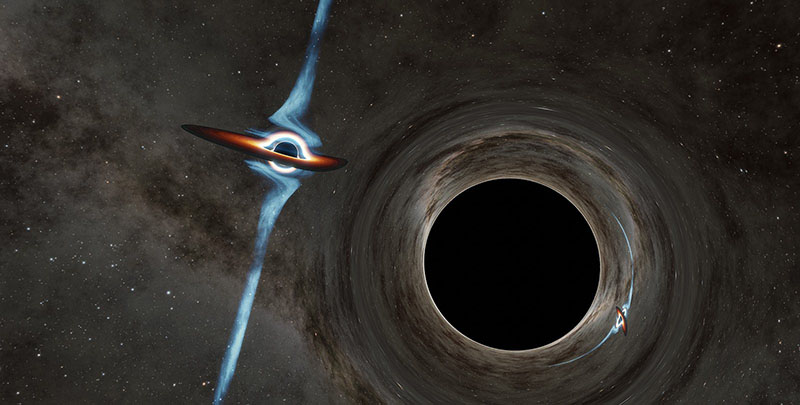 Two supermassive black holes orbit one another in a binary system
