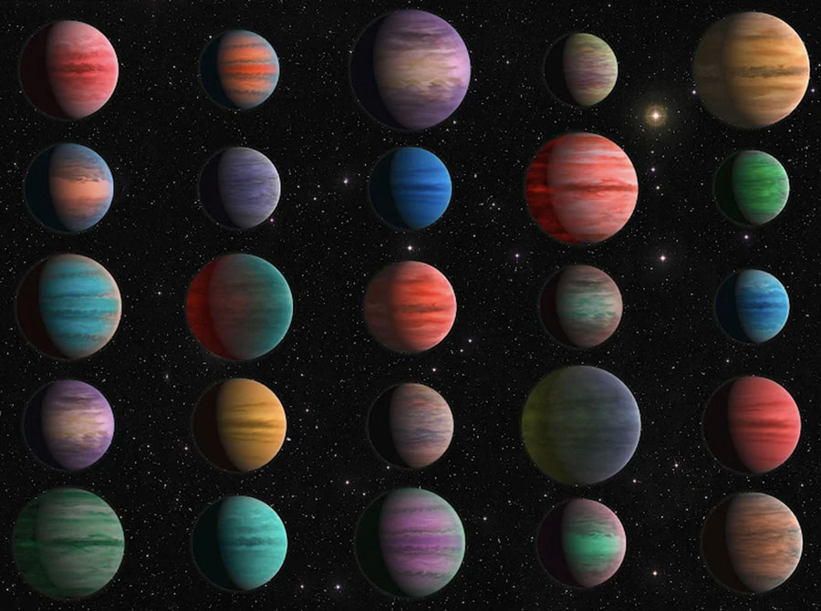 Artist’s conceptual image of 25 Jupiter-like exoplanets