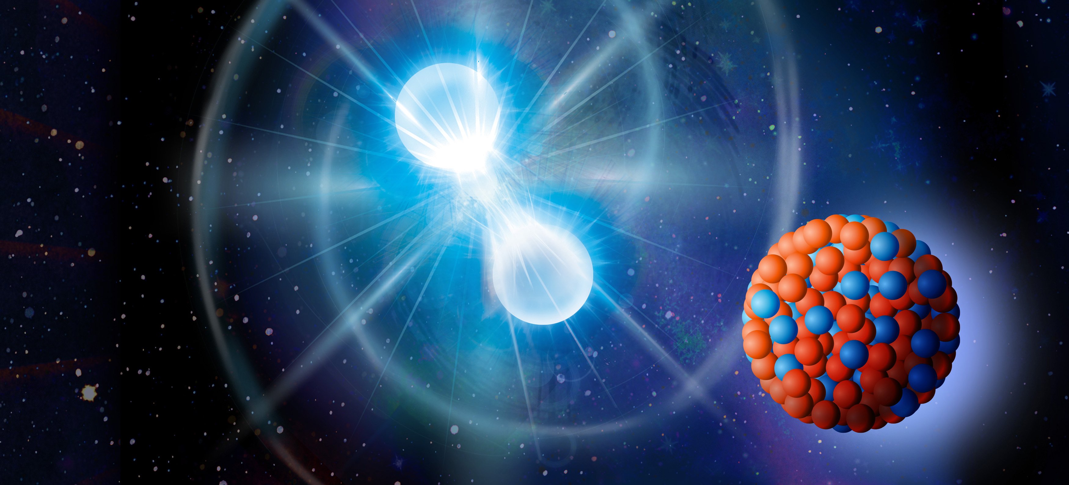 birth of a neutron star and the atomic nucleus of lead