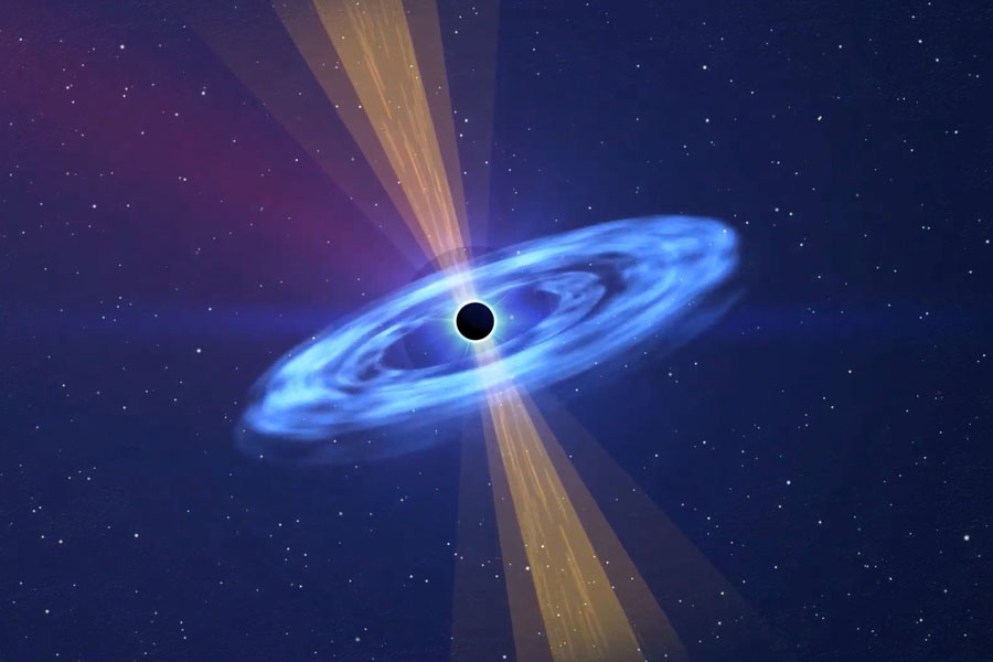 illustration of a black hole jet