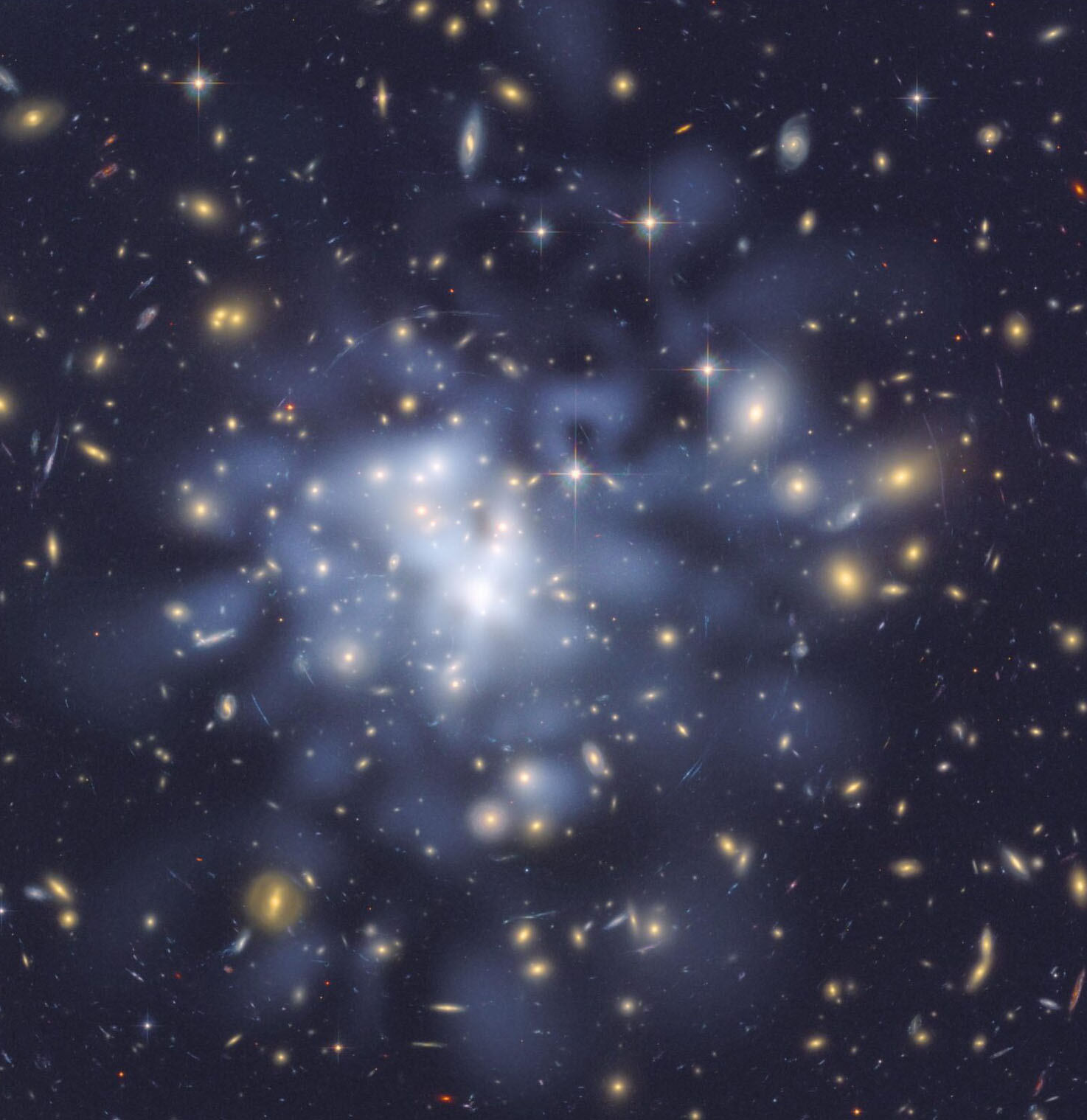 dark matter map in galaxy cluster Abel 1689