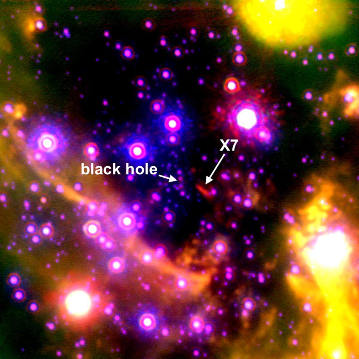 X7 location relative to the Milky Way's supermassive black hole