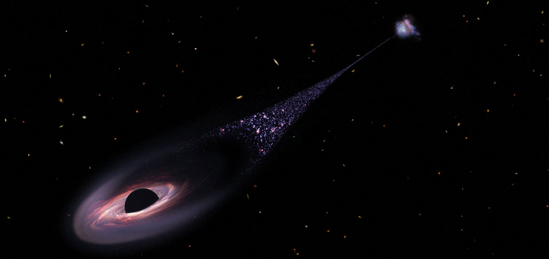 This is an artist's impression of a runaway supermassive black hole