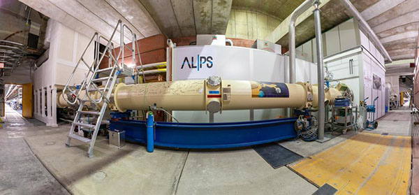 Panoramic photo of the 250-metres long ALPS experiment