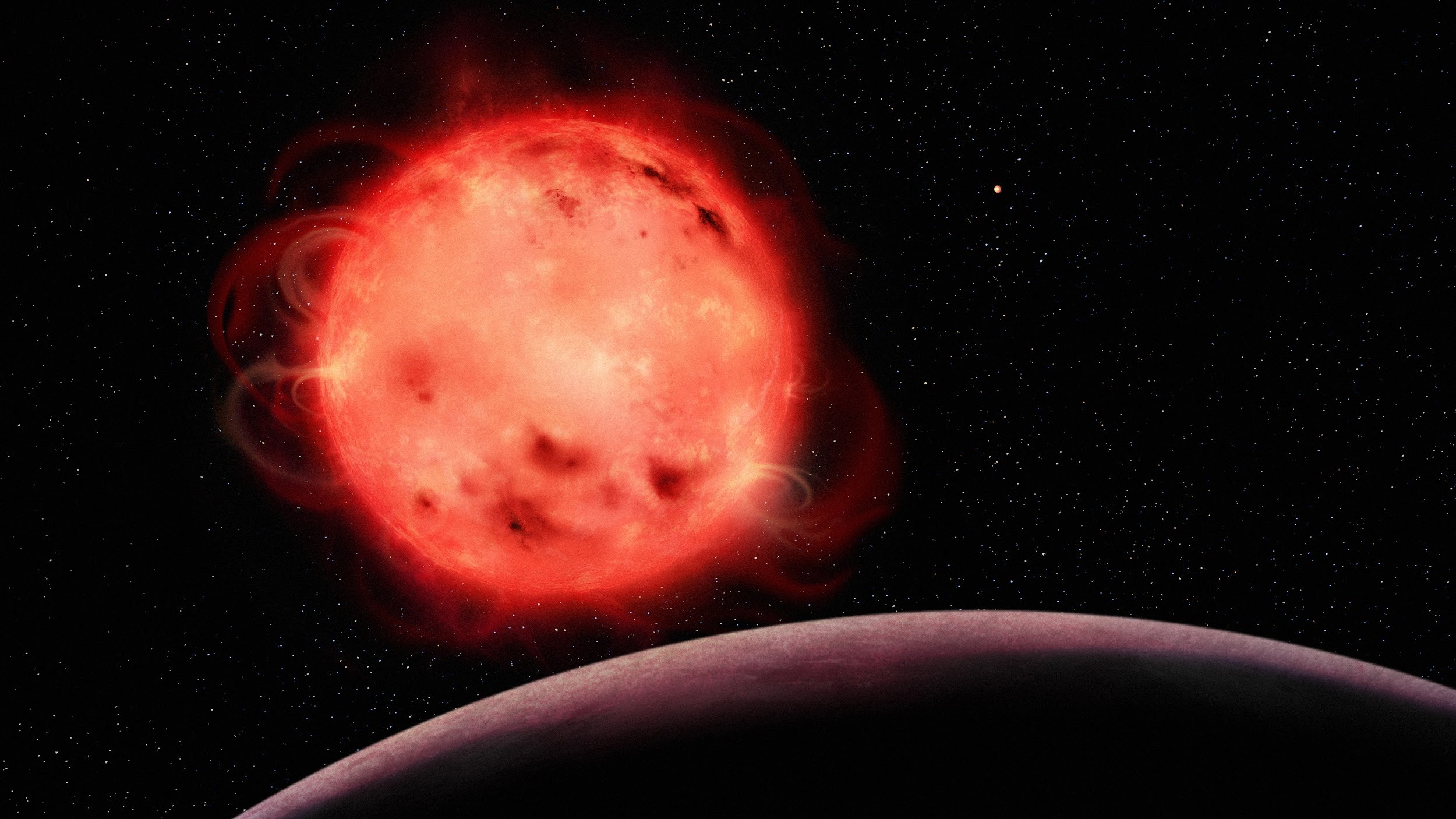 artistic representation of the TRAPPIST-1 red dwarf star