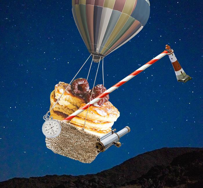 pancake in a balloon collage