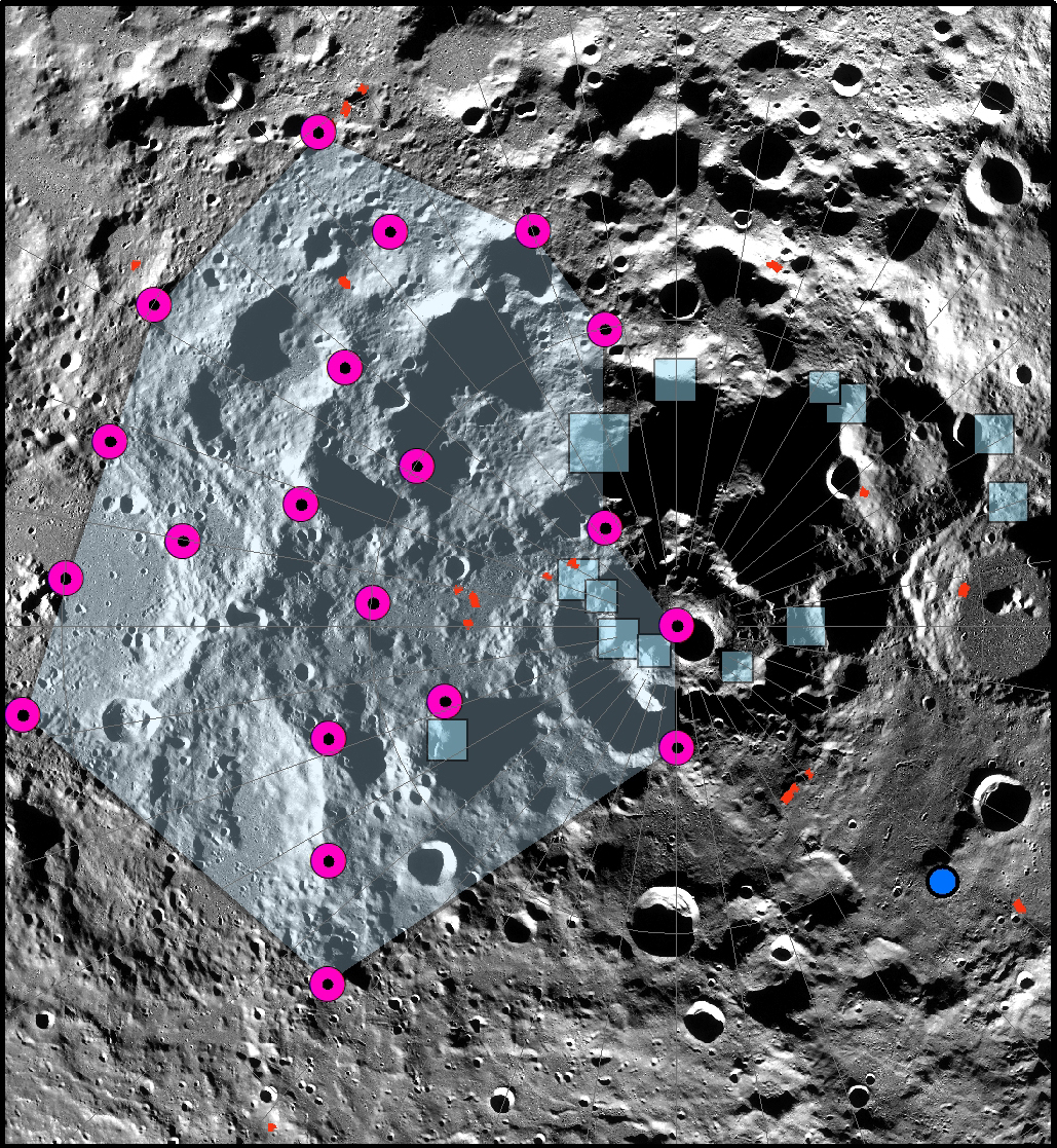location of moonquakes near the pole