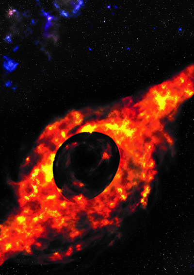 Artistic rendering of a monster black hole