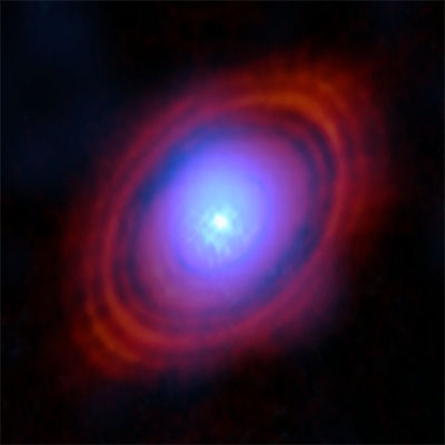 water vapour in a disc around a young star