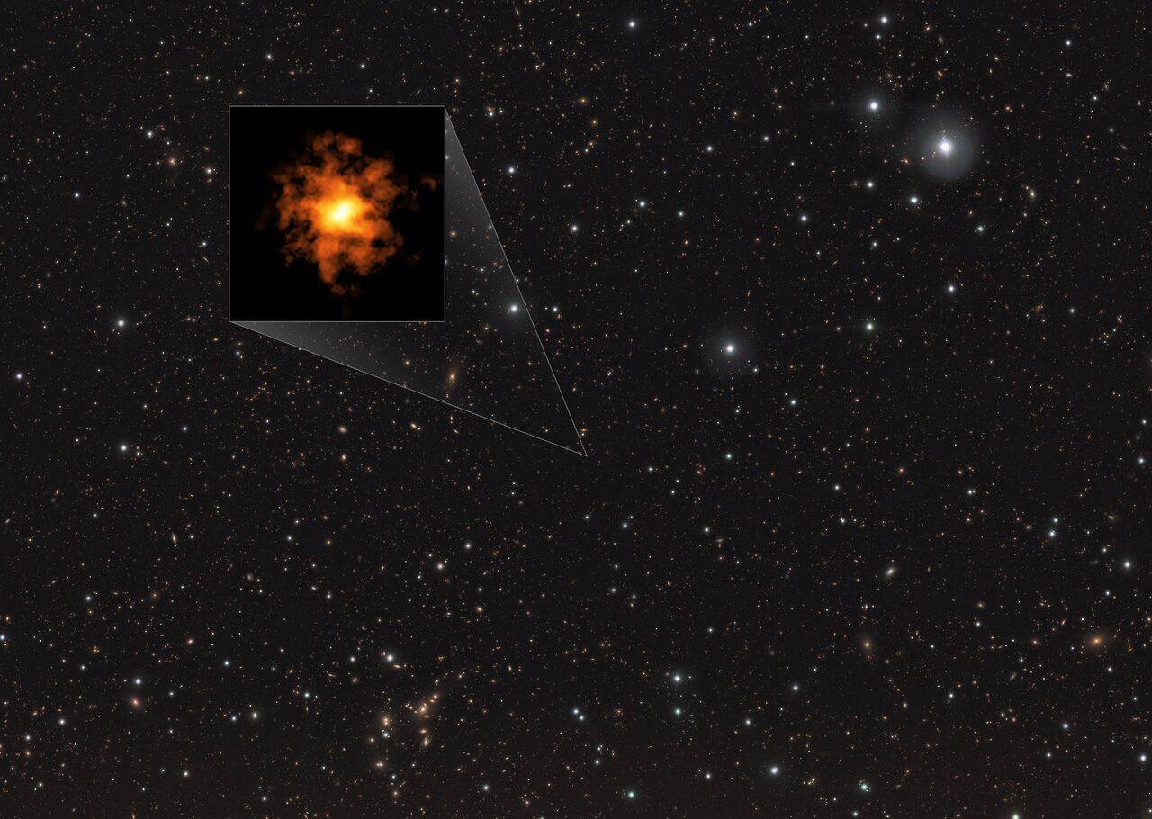 This image shows the galaxy REBELS-25