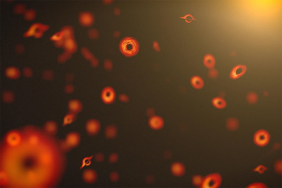 An illustration of small primordial black holes