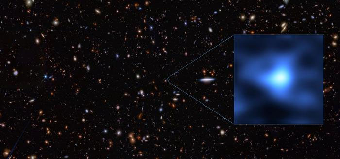 Furthest detection of oxygen in the early Universe