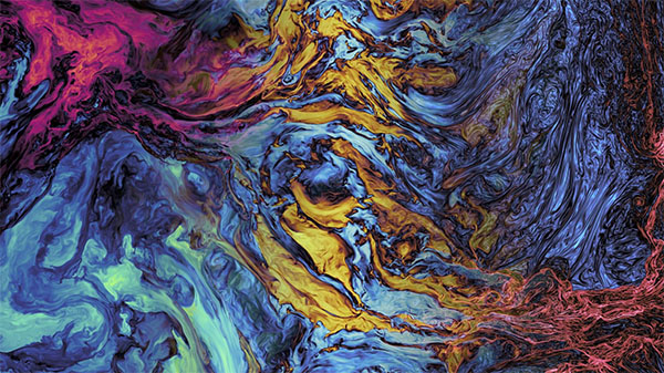 Two-dimensional cross-section of the turbulence simulation