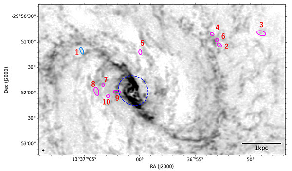location of high-velocity clouds in galaxy M83