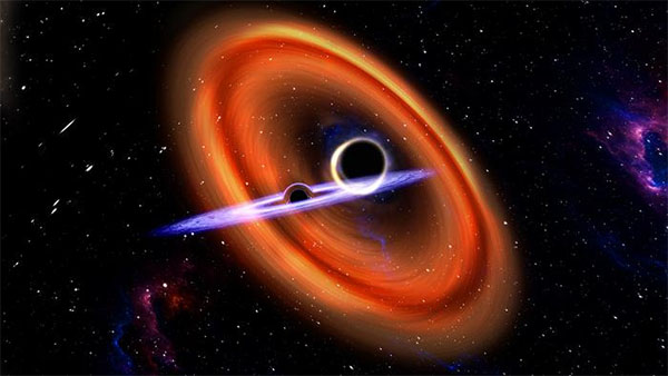 Illustration of Binary Black Hole Merger