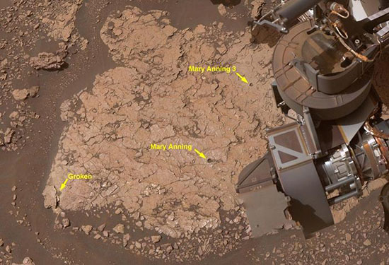 Mars rover sample site